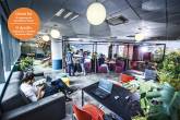 Espaço de coworking na sede da Ticket, em São Paulo