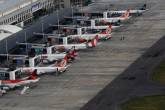 Aviões de Gol, TAM e Azul no pátio do aeroporto Santos Dumont, no Rio de Janeiro